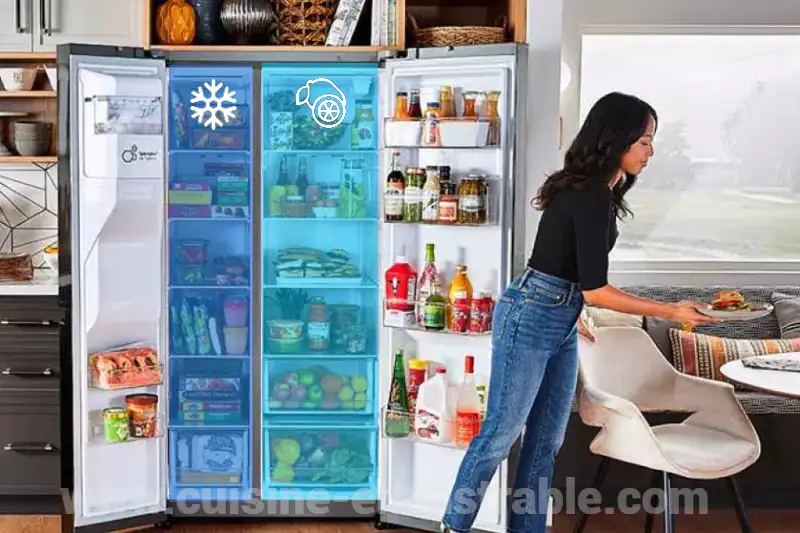 Espace de rangement réfrigérateur congélateur américain