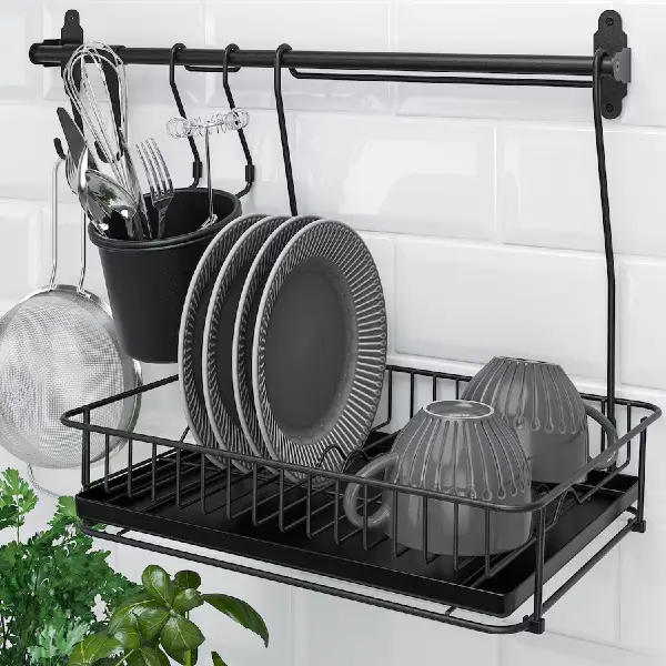 Barre de rangements suspendus Ikea Hultarp (6€)