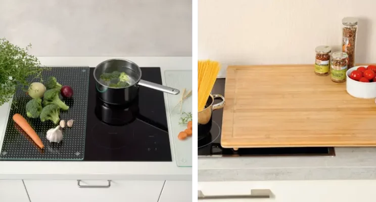 Protege plaque induction en bois et en verre