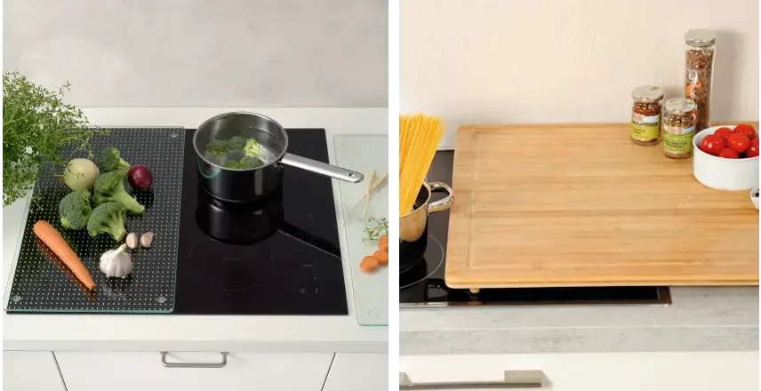 Protege plaque induction en bois et en verre
