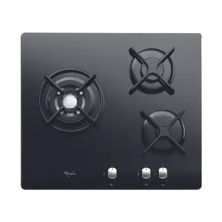 Plaque de cuisson gaz 3 feux WHIRLPOOL AKT 404 NB