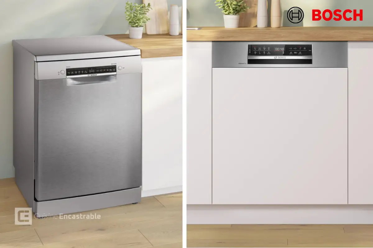 Lave-vaisselle Bosch encastrable installé dans une cuisine